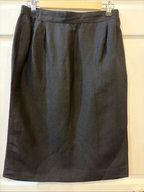 Harve Benard Black Linen Pencil Skirt for Women